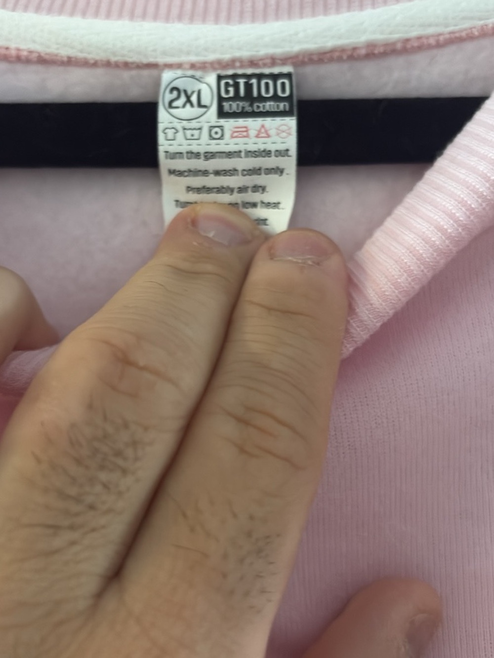Custom- Unwind Pink Pullover Sweatshirt with Rope Script - Picture 3 of 3